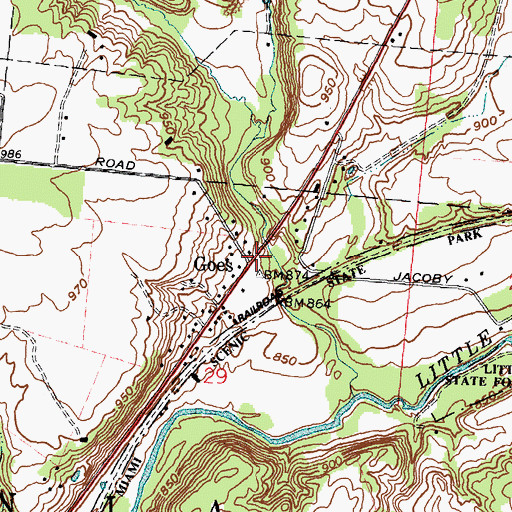 Topographic Map of Goes, OH