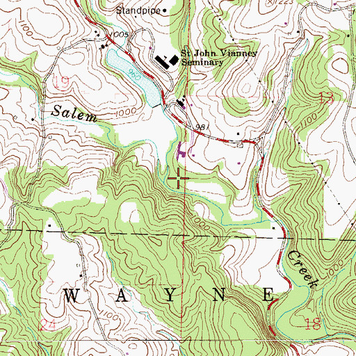 Topographic Map of Grassy Run, OH