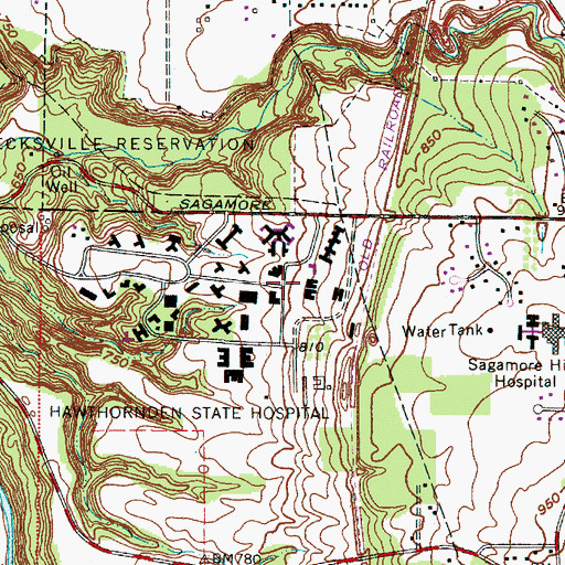 Topographic Map of Hawthornden State Hospital, OH
