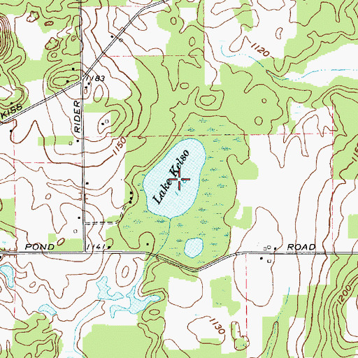 Topographic Map of Lake Kelso, OH