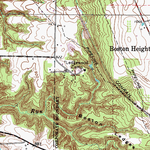 Topographic Map of Ledgewood Camp, OH