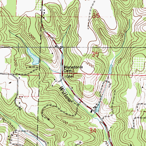 Topographic Map of Macedonia Cemetery, OH