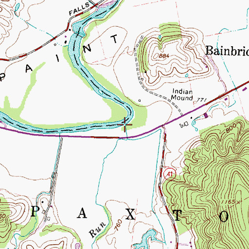 Topographic Map of Massie Run, OH