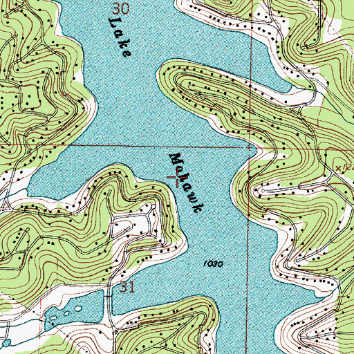 Topographic Map of Lake Mohawk, OH
