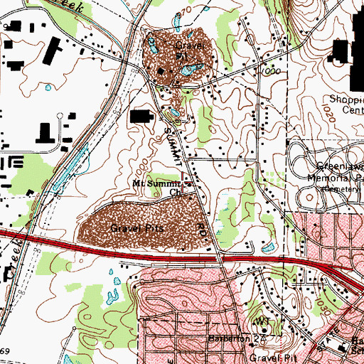 Topographic Map of Mount Summit Church, OH