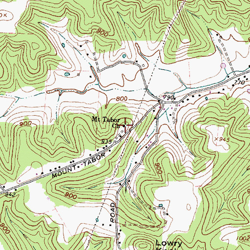 Topographic Map of Mount Tabor Church, OH