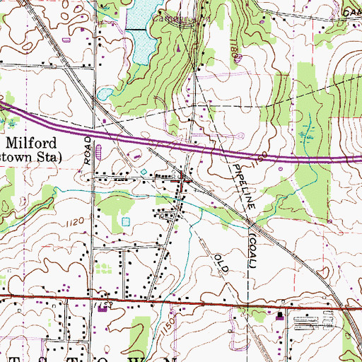 Topographic Map of New Milford, OH