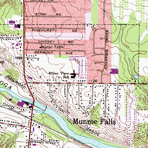 Topographic Map of Riverview Elementary School, OH