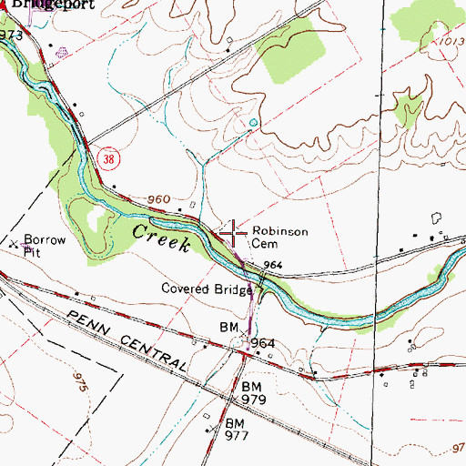 Topographic Map of Robinson Cemetery, OH