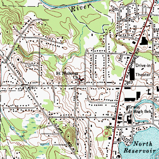 Topographic Map of Saint Nicholas Church, OH