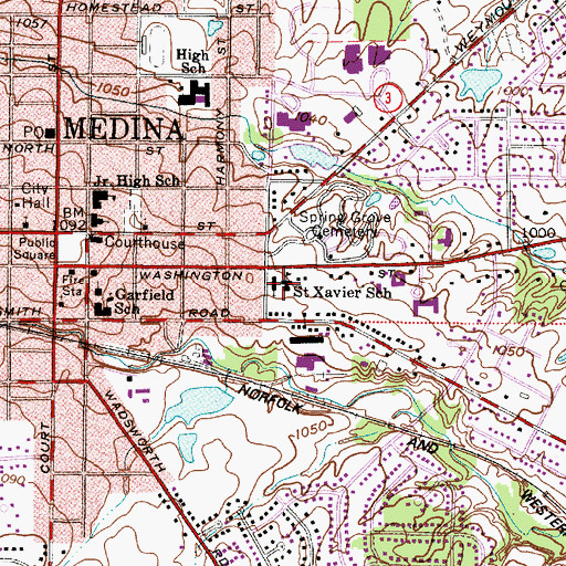 Topographic Map of Saint Xavier School, OH