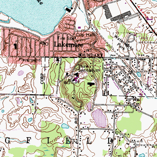 Topographic Map of Edwin Shaw Rehabilitation Institute, OH
