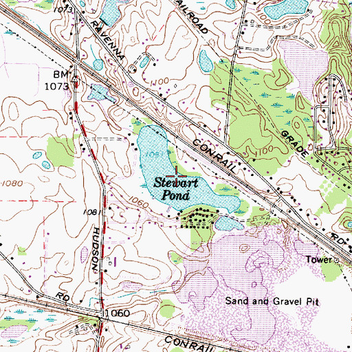 Topographic Map of Stewart Pond, OH