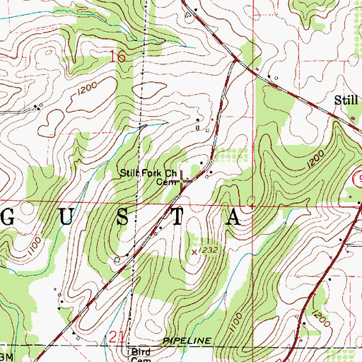 Topographic Map of Still Fork Church Cemetery, OH