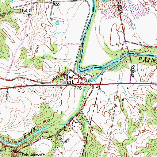Topographic Map of The Point, OH