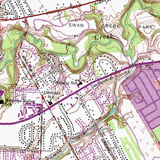 Topographic Map of Trinity Lutheran School, OH