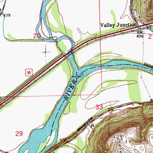 Topographic Map of Whitewater River, OH