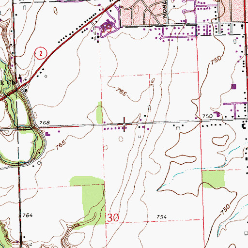 Topographic Map of McDonald Subdivision, OH
