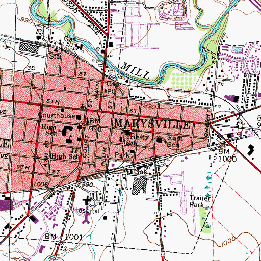 Topographic Map of Trinity Lutheran Church, OH