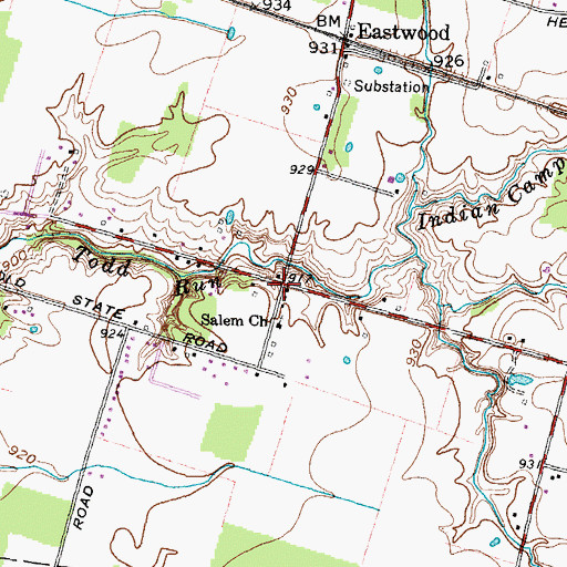 Topographic Map of Andersonville, OH