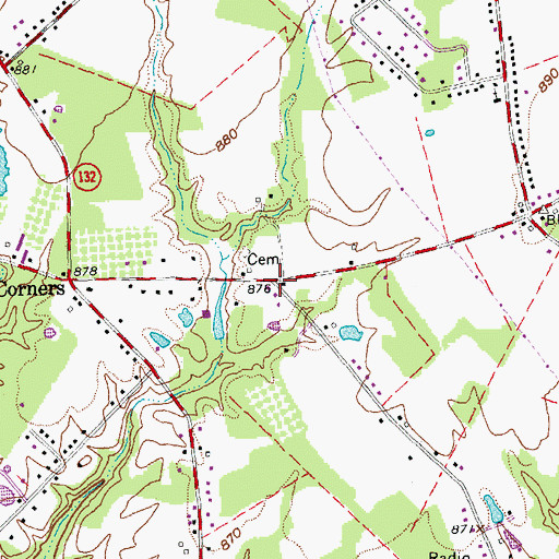 Topographic Map of Ashdale, OH
