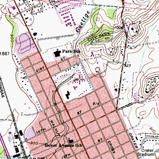 Topographic Map of Heritage Village, OH