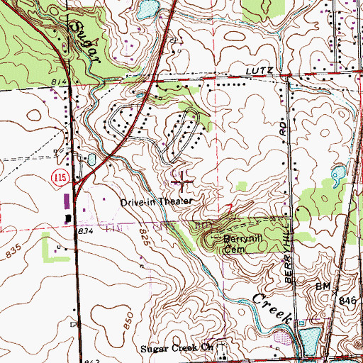 Topographic Map of Springbrook Golf Course, OH