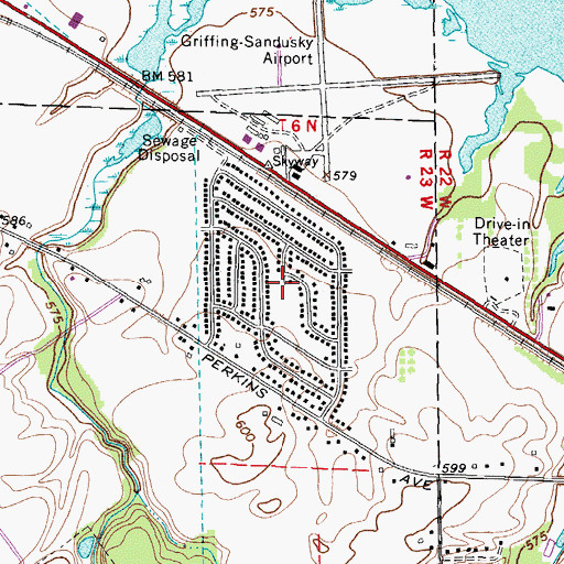 Topographic Map of Fairview Lanes, OH