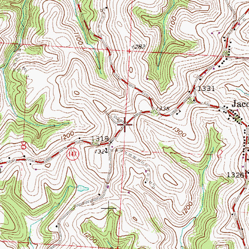 Topographic Map of Kelsey (historical), OH