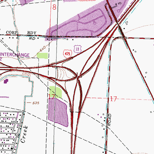 Topographic Map of Interchange 191, OH