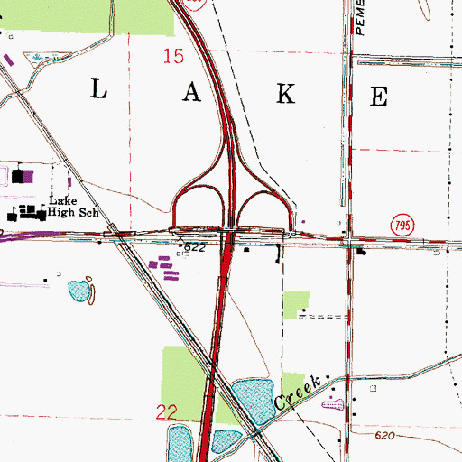 Topographic Map of Interchange 2, OH