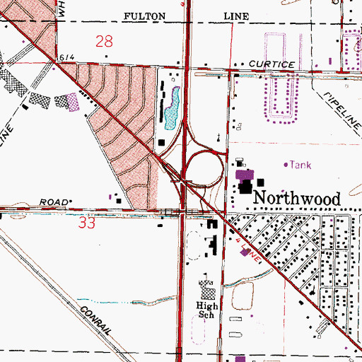 Topographic Map of Interchange 6, OH