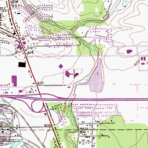 Topographic Map of Kent State University Trumbull Branch, OH