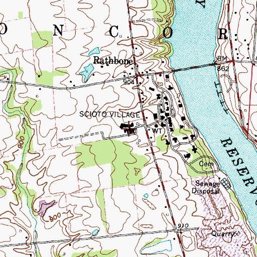 Topographic Map of Riverview School for Boys, OH