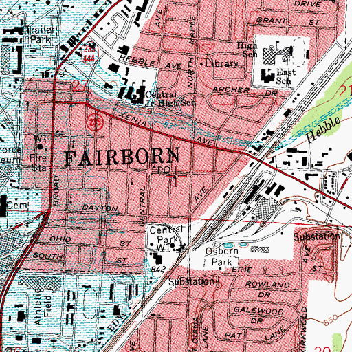 Topographic Map of Saint Marks Lutheran Church, OH
