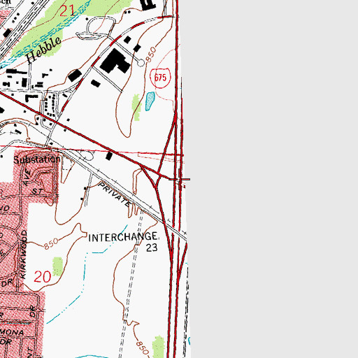 Topographic Map of Interchange 23, OH