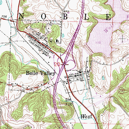 Topographic Map of Interchange 28, OH