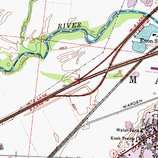Topographic Map of Interchange 47, OH