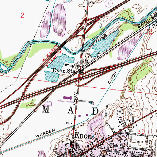 Topographic Map of Interchange 48, OH