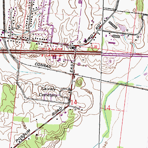 Topographic Map of Locustgrove, OH