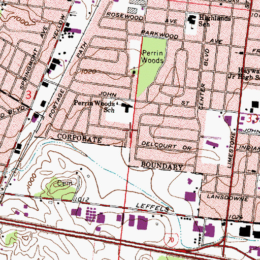 Topographic Map of Southgate, OH