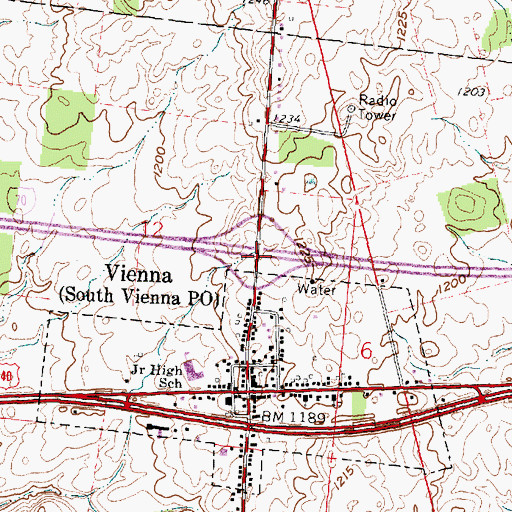 Topographic Map of Interchange 66, OH