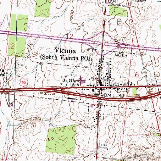 Topographic Map of South Vienna Elementary School, OH