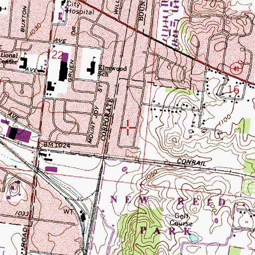 Topographic Map of Sun Valley, OH
