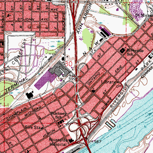 Topographic Map of Interchange 10C, OH