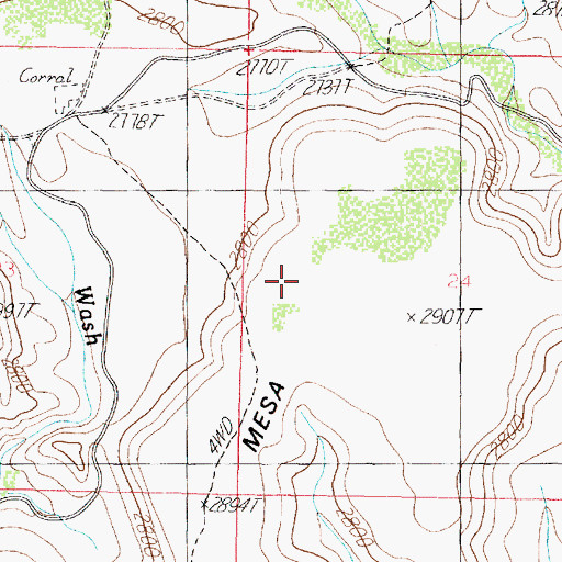 Topographic Map of S H Mesa, AZ