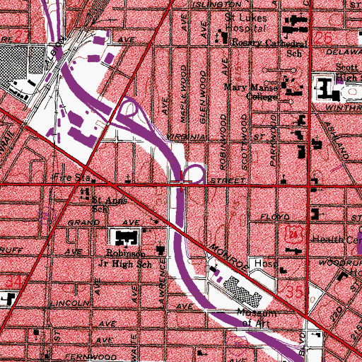 Topographic Map of Interchange 203A, OH