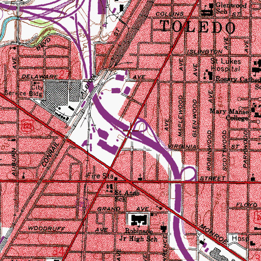 Topographic Map of Interchange 203B, OH