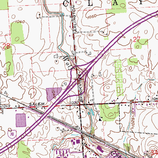 Topographic Map of Interchange 21, OH