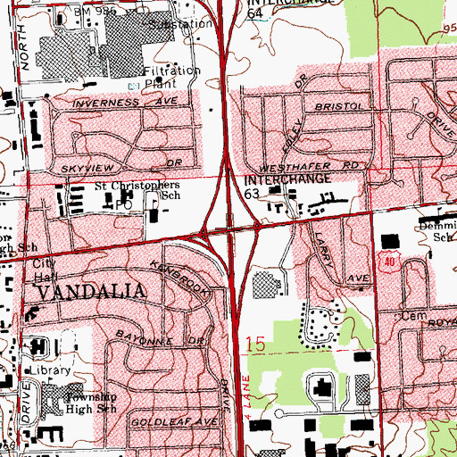 Topographic Map of Interchange 63, OH